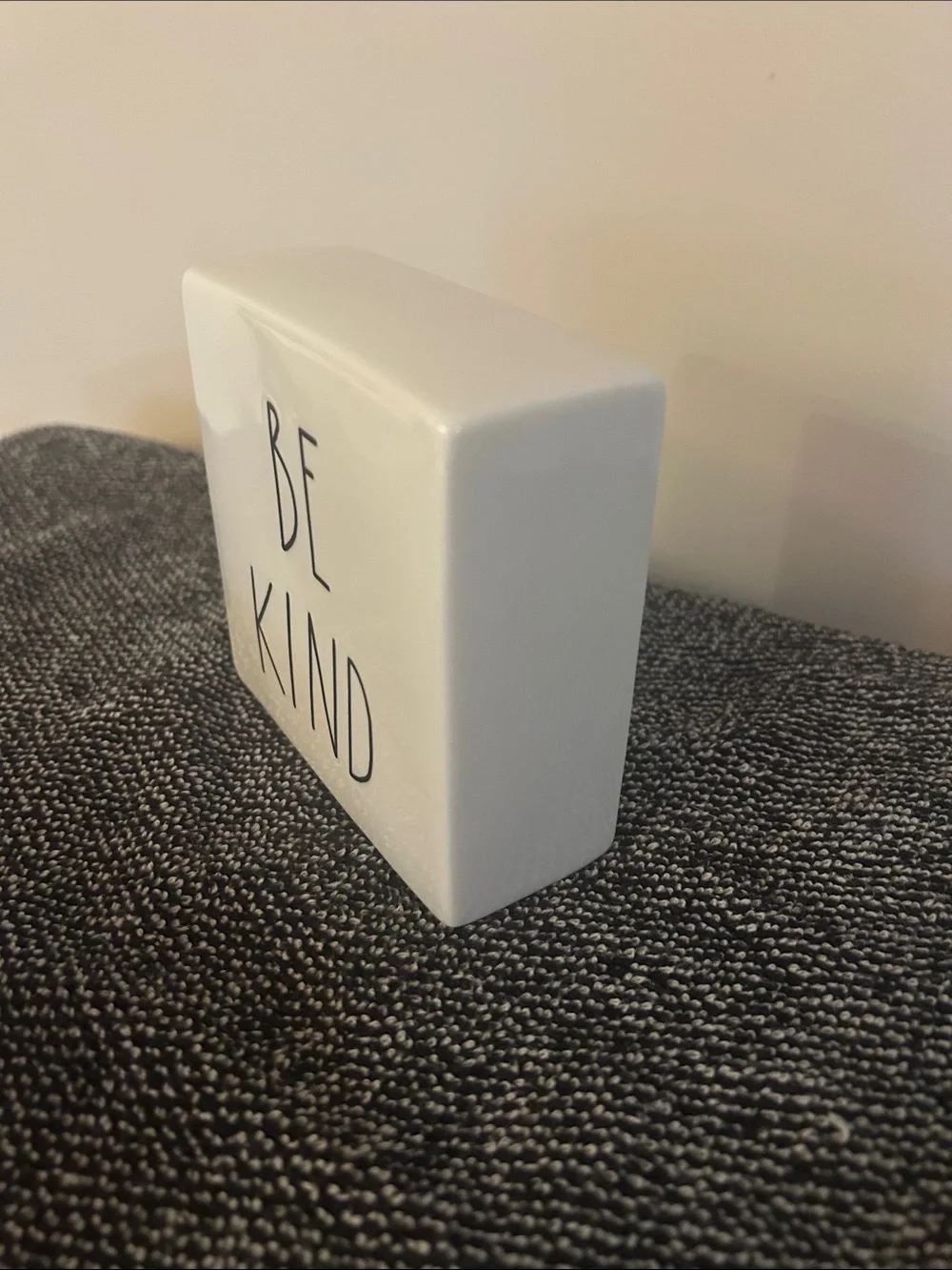 Work Hard White Ceramic Desk Plaque - Motivational Home Accent